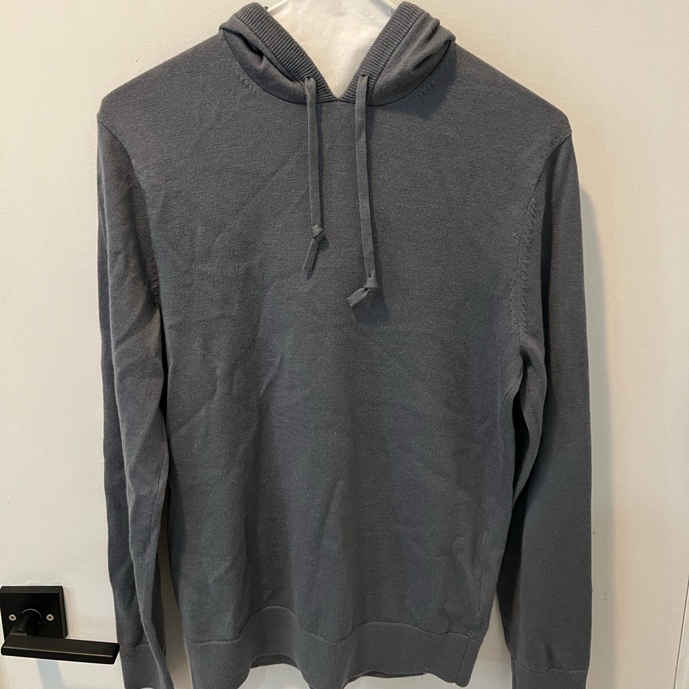Club Monaco blue grey knit hoodie XS. Like New